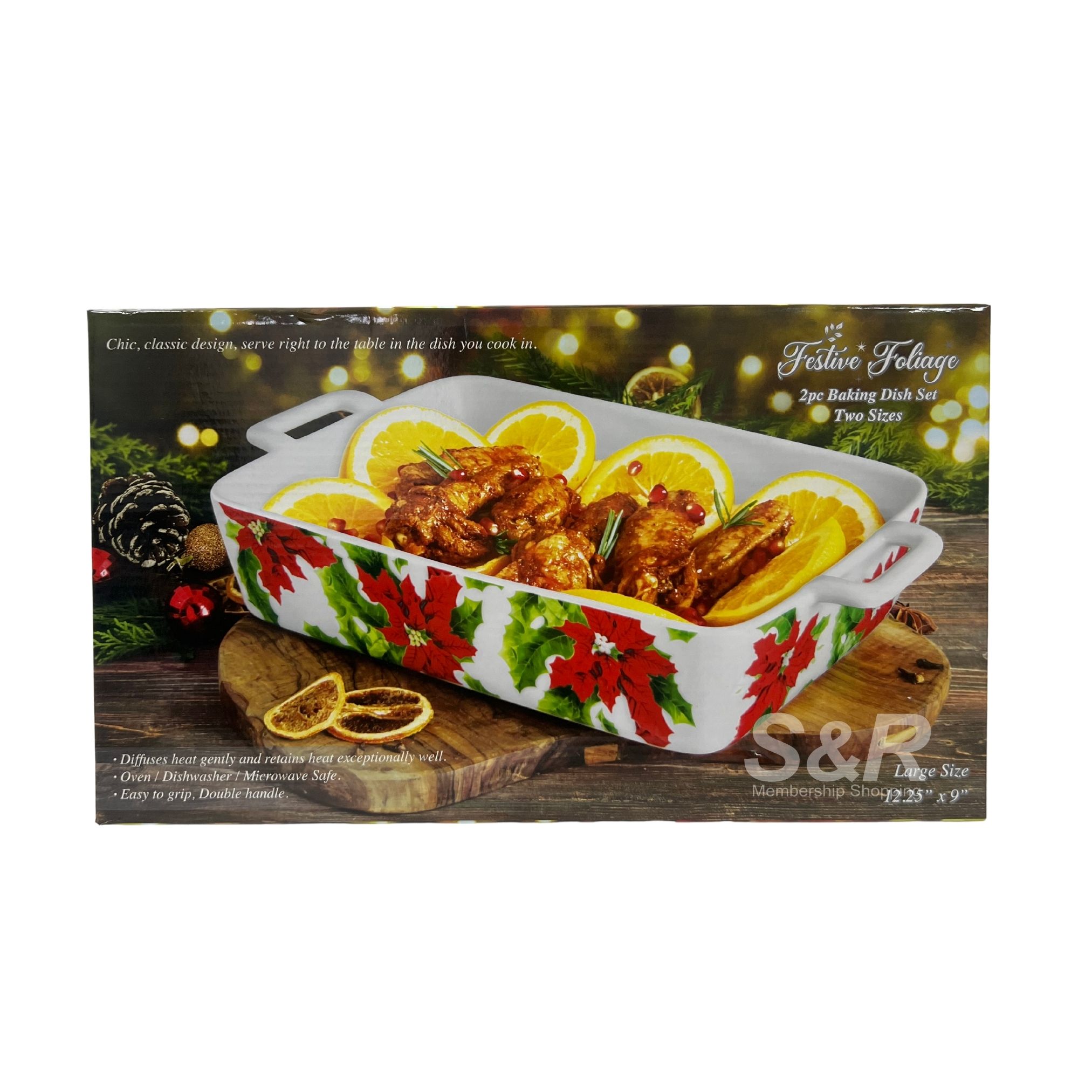 Holiday Blooms Festive Foliage Baking Dish Set 2pc Holiday Blooms Festive Foliage Baking Dish Set 2pc